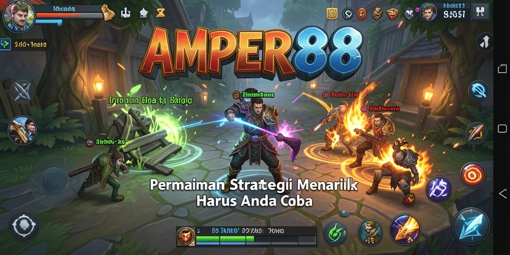 Tampilan gameplay strategis yang mendebarkan dalam AMPER88.