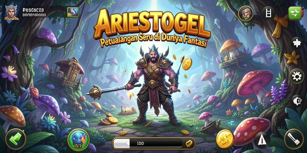 Tangkapan layar gameplay ARIESTOGEL menampilkan pertarungan seru di dunia fantasi.