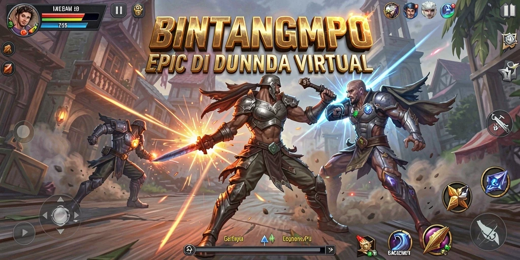 Tampilan gameplay seru di BINTANGMPO dengan aksi pertarungan yang intens.
