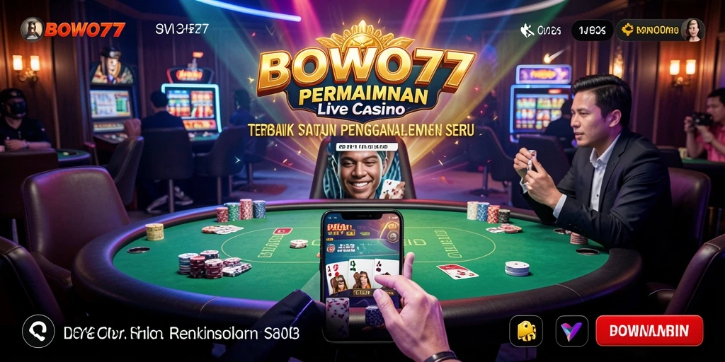 Tampilan gameplay seru di aplikasi Live Casino BOWO77.