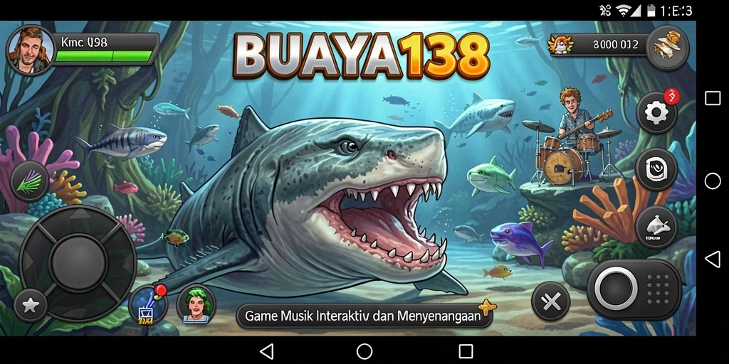 Tampilan gameplay BUAYA138 dengan antarmuka musik yang menarik.