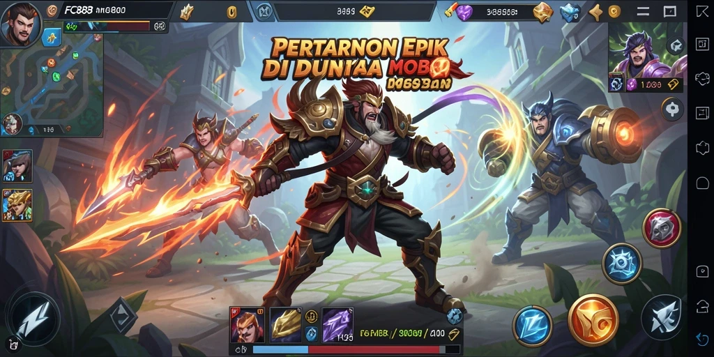 Screenshot FC888 menampilkan pertarungan seru dan karakter yang dinamis.