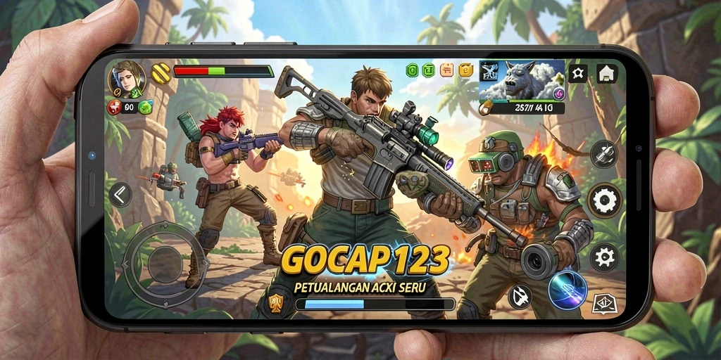 Screenshot GOCAP123 menampilkan aksi mendebarkan di lapangan pertempuran.