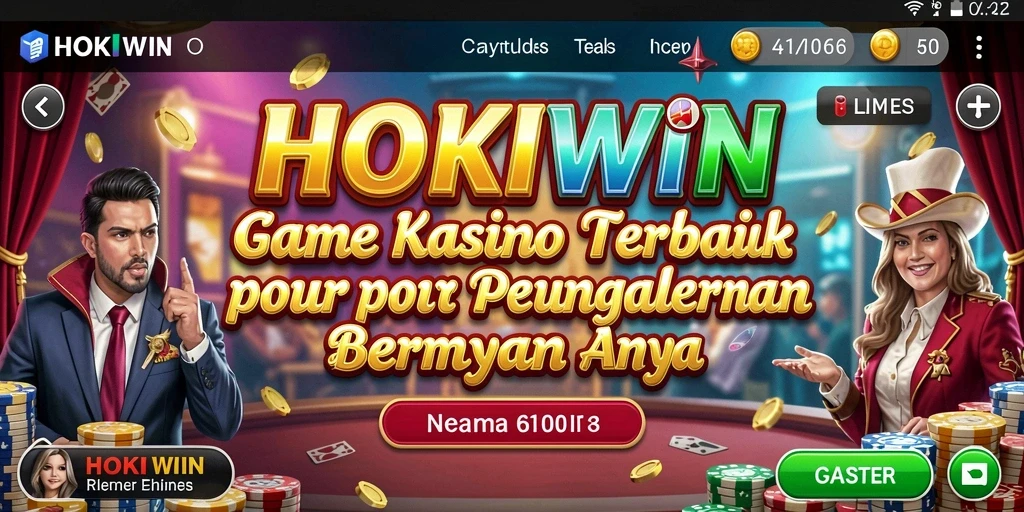 Screenshot gameplay HOKIWIN dengan aksi Kasino yang mendebarkan.