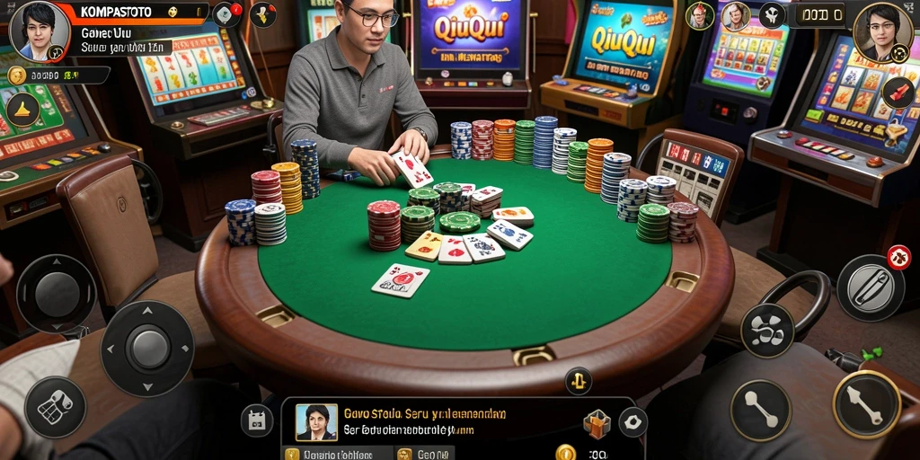 Tampilan gameplay QiuQiu yang menarik di KOMPASTOTO.