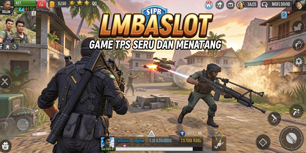 Tangkapan layar menunjukkan aksi intens dalam permainan LMBASLOT.