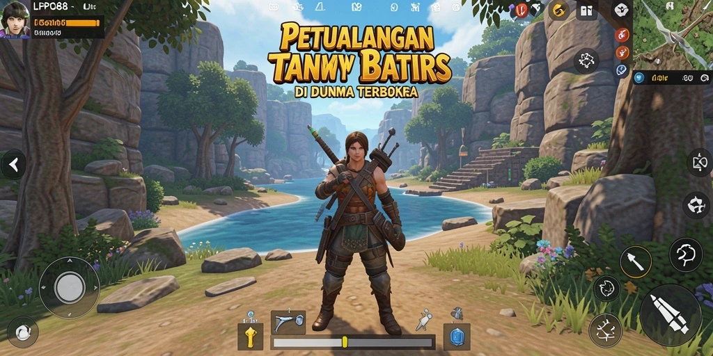 Screenshot gameplay LPO88 menunjukkan keindahan dunia terbuka yang bisa dijelajahi.