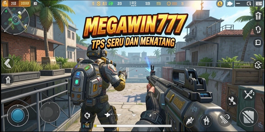 Screenshot utama MEGAWIN777 dengan aksi tembak-menembak yang mendebarkan.