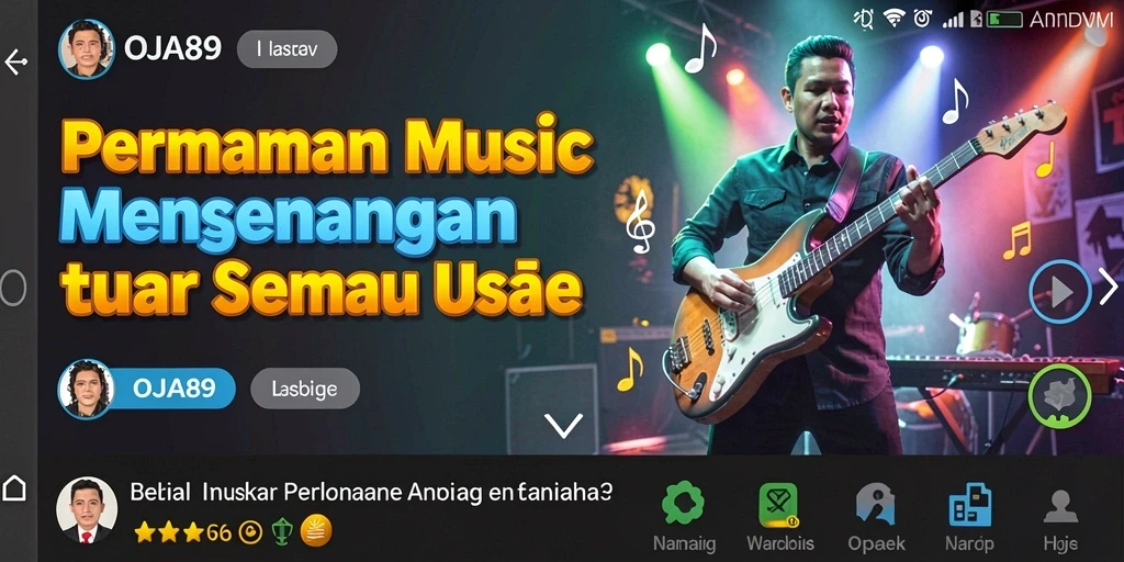 Screenshot OJA89 menampilkan gameplay seru dengan berbagai lagu.