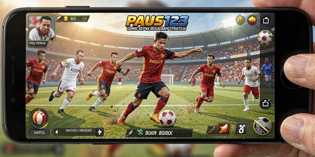 Tampilan menarik gameplay sepak bola PAUS123 dengan aksi mendebarkan.