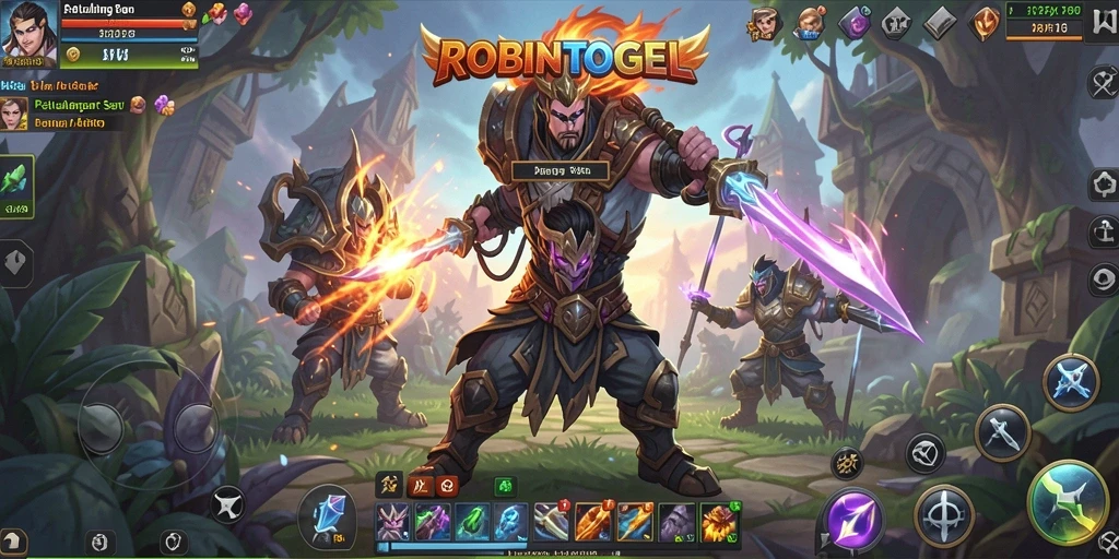 Tangkapan layar menunjukkan aksi seru dalam pertarungan ARPG ROBINTOGEL.