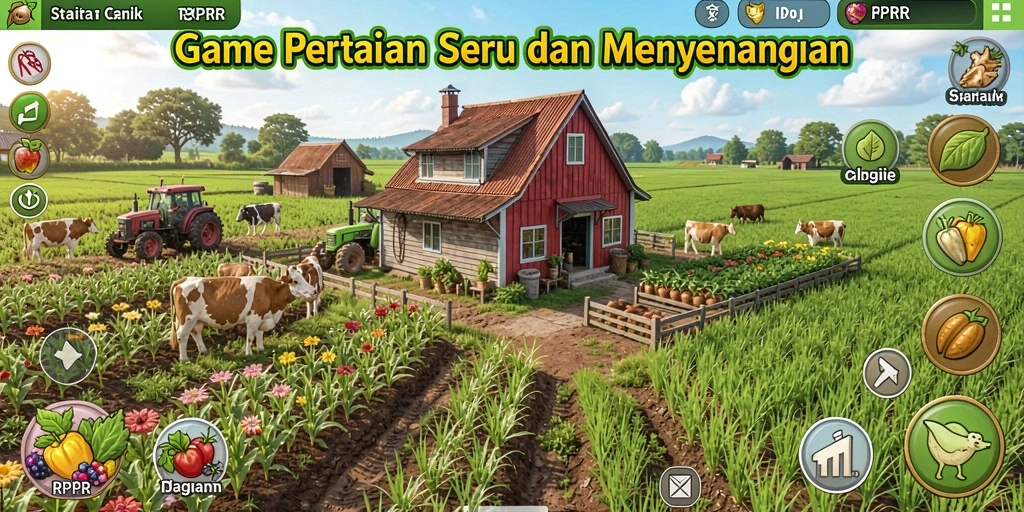 Screenshot menampilkan gameplay seru RPRR dengan aktivitas pertanian.