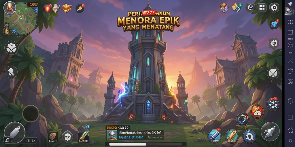 Gameplay seru dari RR777 yang menghadirkan strategi pertahanan menara.