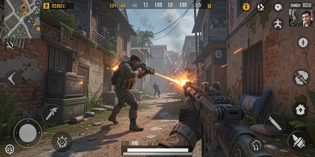 Screenshot gameplay RSNOK yang menunjukkan aksi tempur yang intens.