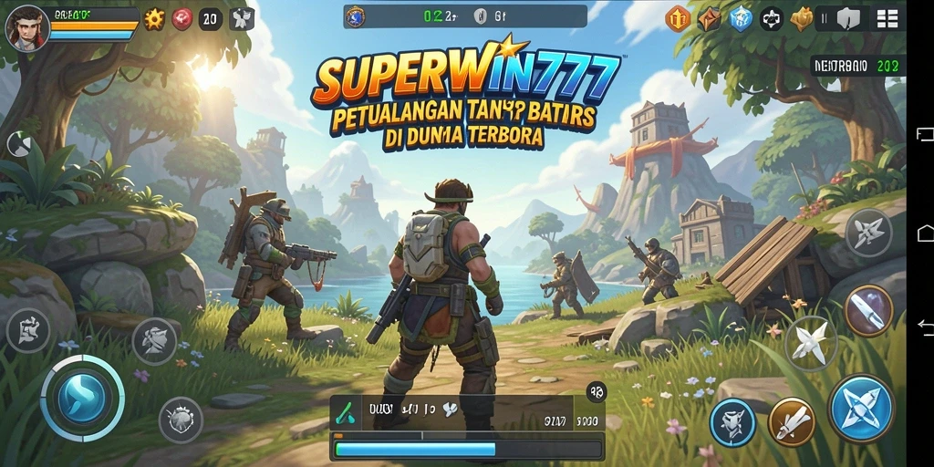 Tampilan utama game SUPERWIN777 menampilkan dunia terbuka yang luas dan menawan.