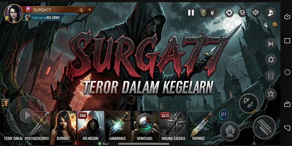 Tangkapan layar gameplay SURGA77 dengan suasana Horror yang mencekam.