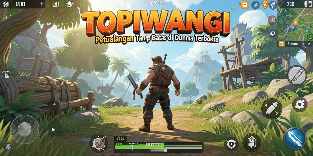 Tampilan gameplay seru dalam dunia terbuka yang luas.