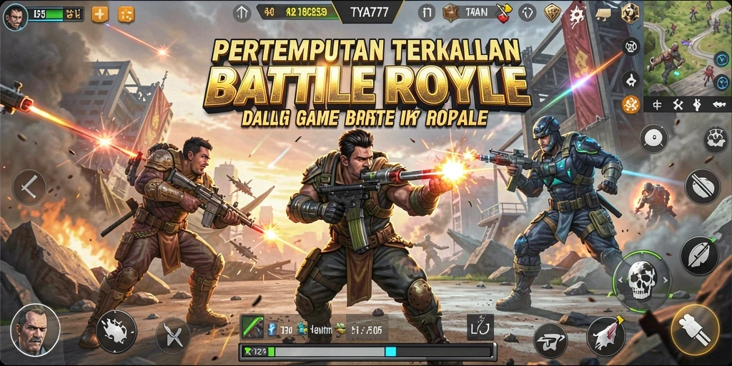 Gameplay seru di TYA777 dengan aksi pertempuran Battle Royale.