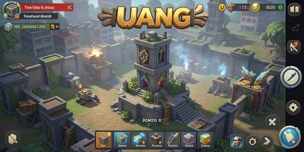 Tampilan menarik dari gameplay Tower Defense UANG yang menantang.