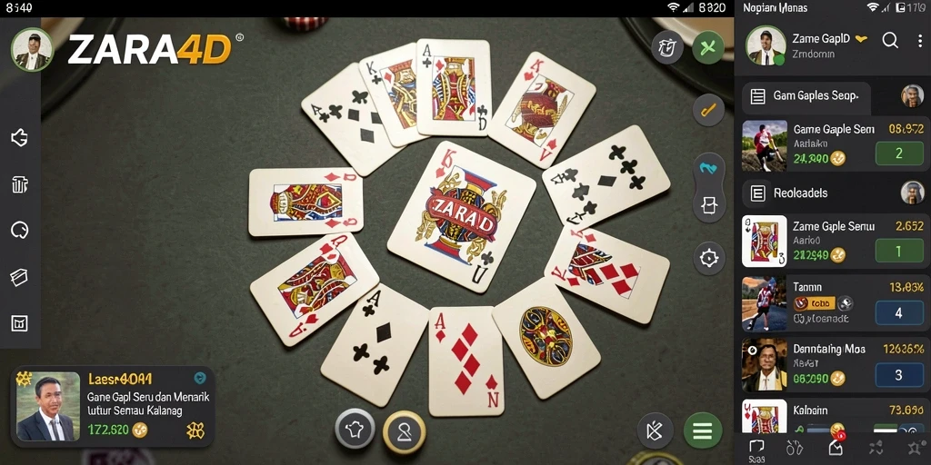 Gameplay ZARA4D yang menarik dengan suasana permainan Gaple.